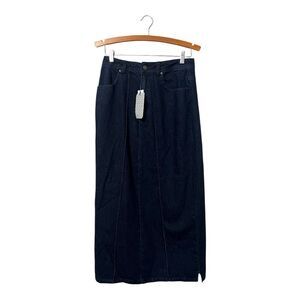 Blue Meli Dark Blue Denim Seamed Skirt Women's Size 6 Brand New Casual Midi Maxi